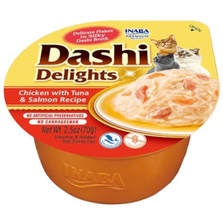 Inaba Dashi Delights kuře s tuňákem a lososem 70g